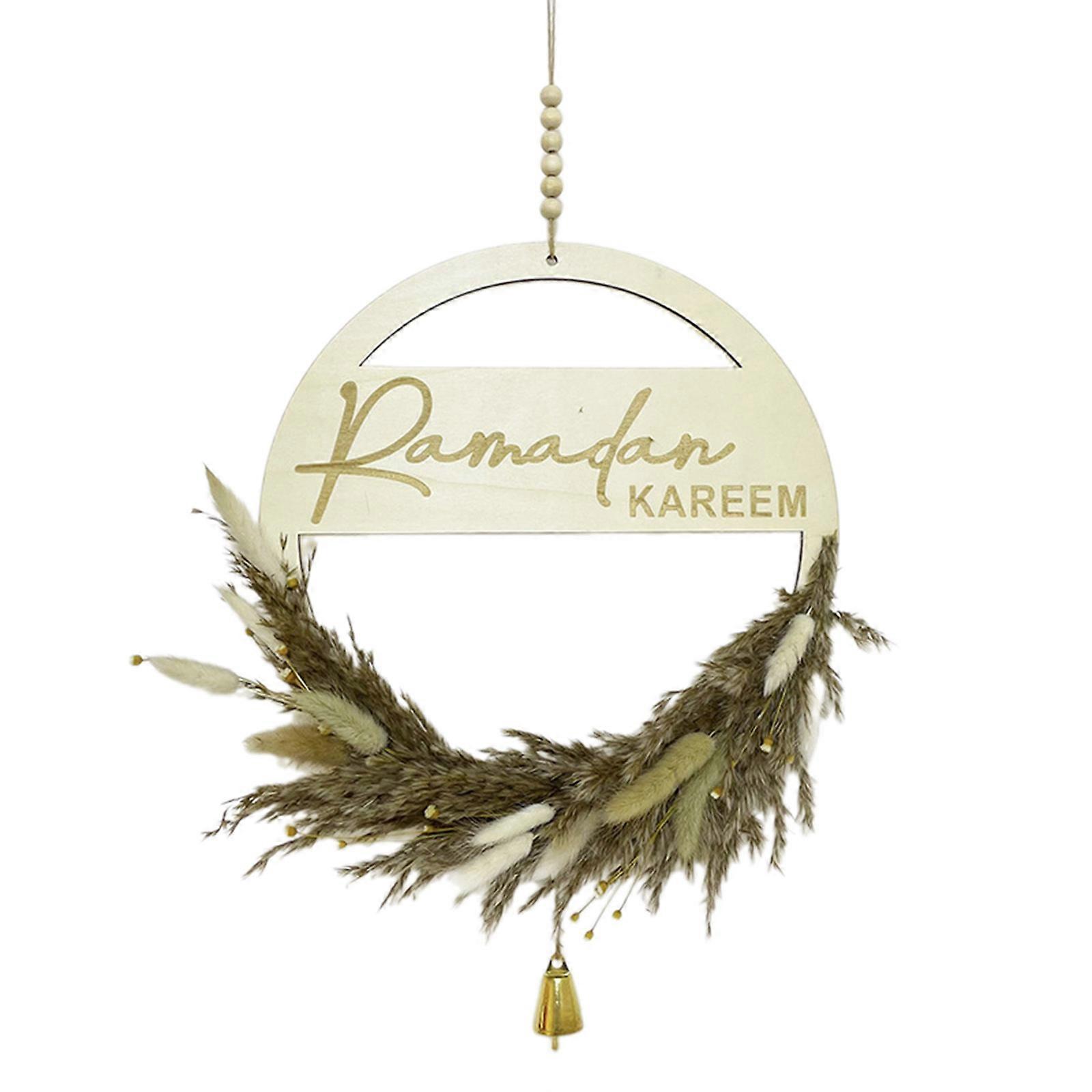 Decorative Door Wreath with Bright Color, Durability Wood Front Door Welcome Sign, Suitable for Various Home Styles
