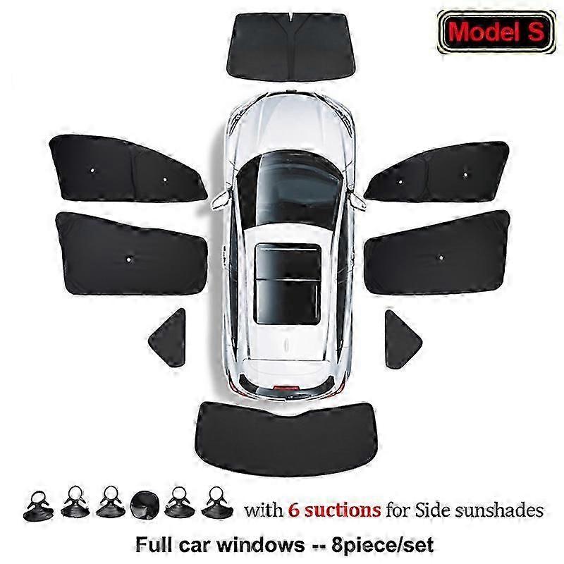 Car Sun Shade for Tesla Model 3 Y X S 2017-2023 Front Side Window Custom Sunshade Cover with Suction Rear Windshield Accessories