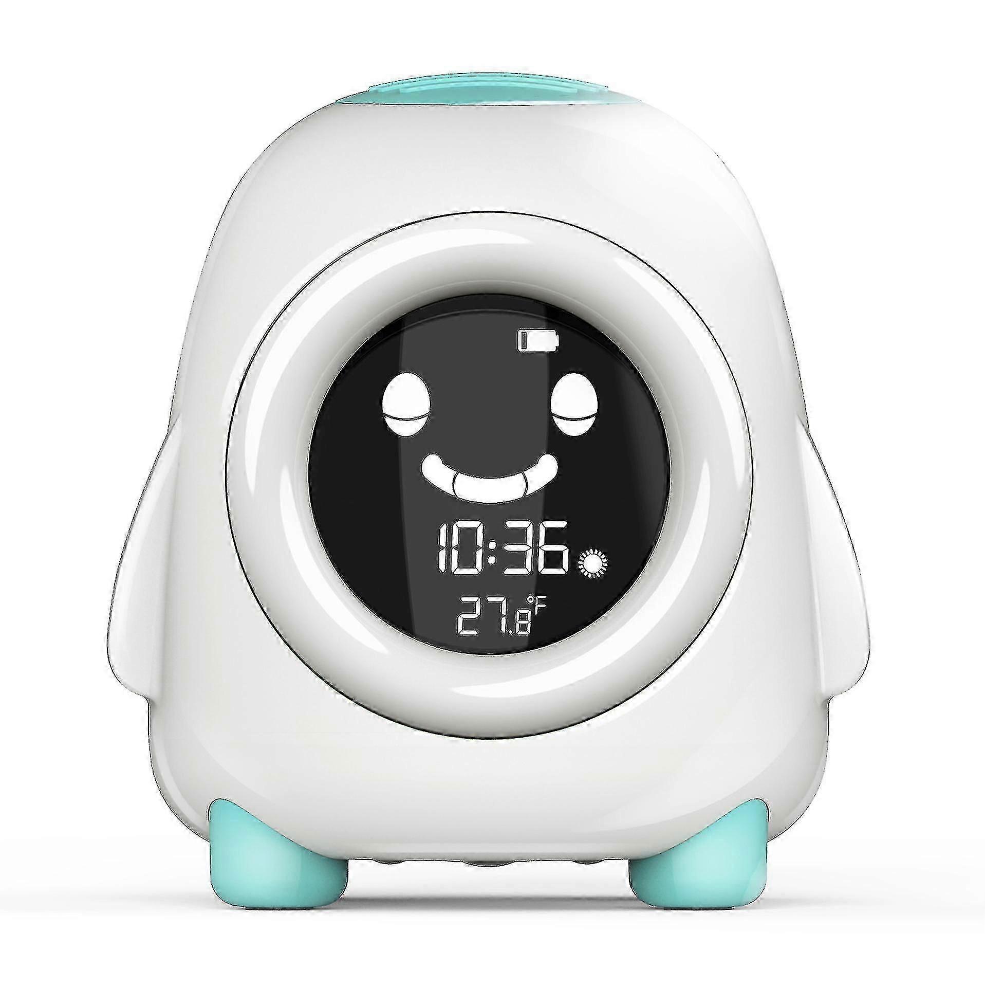 Children's Alarm Clock With Night Light Music Lighting Wake-up Sleep Trainer1pcs-blue