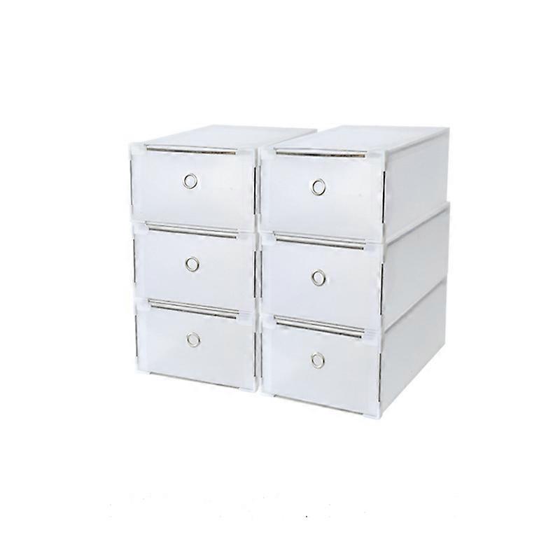 6 Clear Plastic Drawer Box Foldable Shoe Storage Box Stackable Storage Box