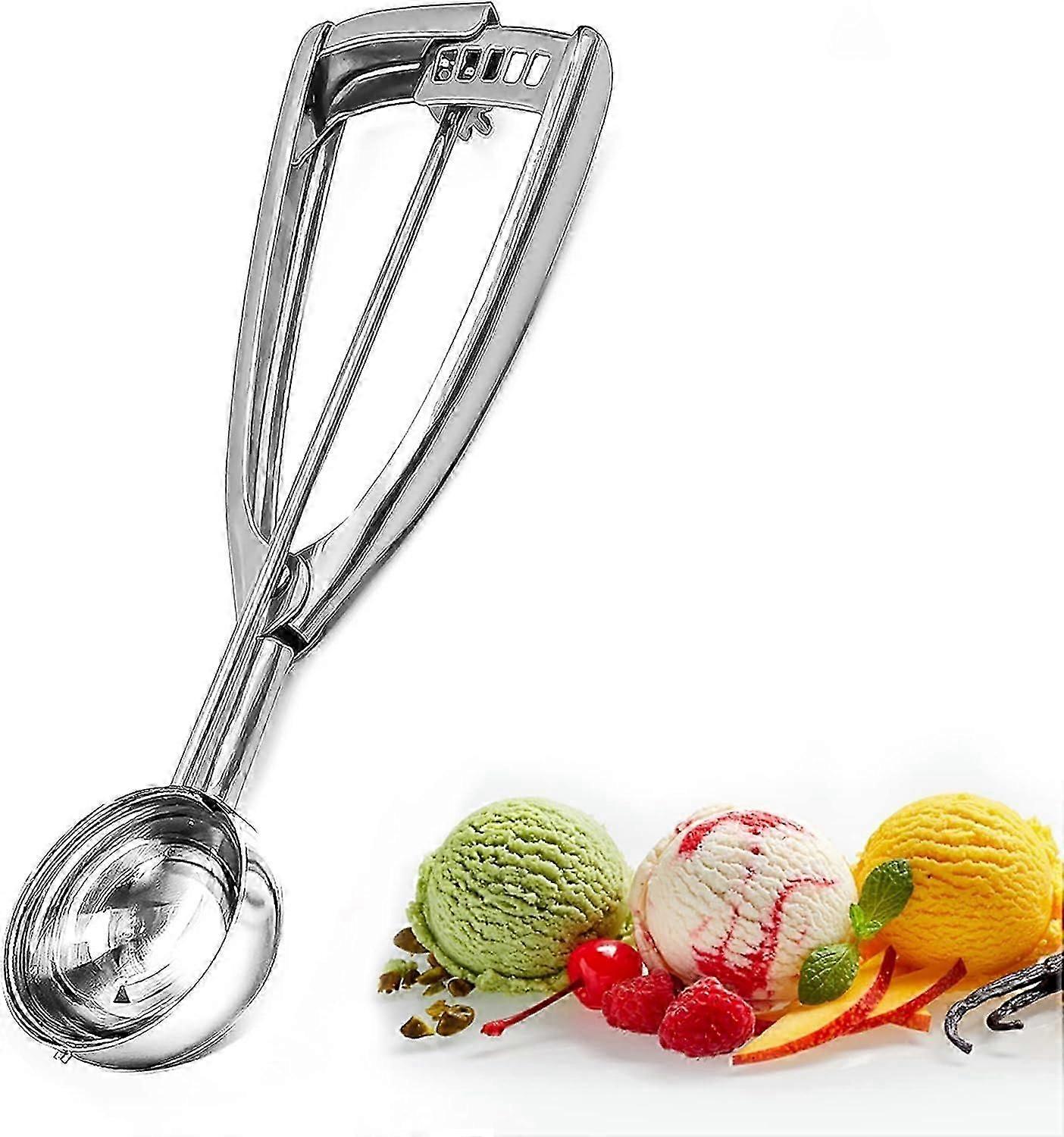 Ice Cream Scoops with Easy Trigger 304 Stainless Steel Cookie Scoop for Meatballs, Mellon Balls, Mashed Potatoes and Muffins