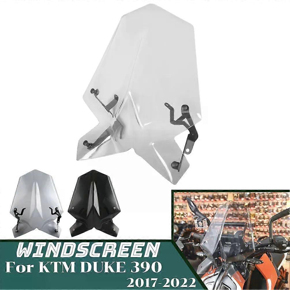 compatible forDuke 390 Windshield Windscreen compatible forKTM Duke390 2017-2022 Motorcycle Wind Deflector Shield Screen with Bracket Accessories MAXP