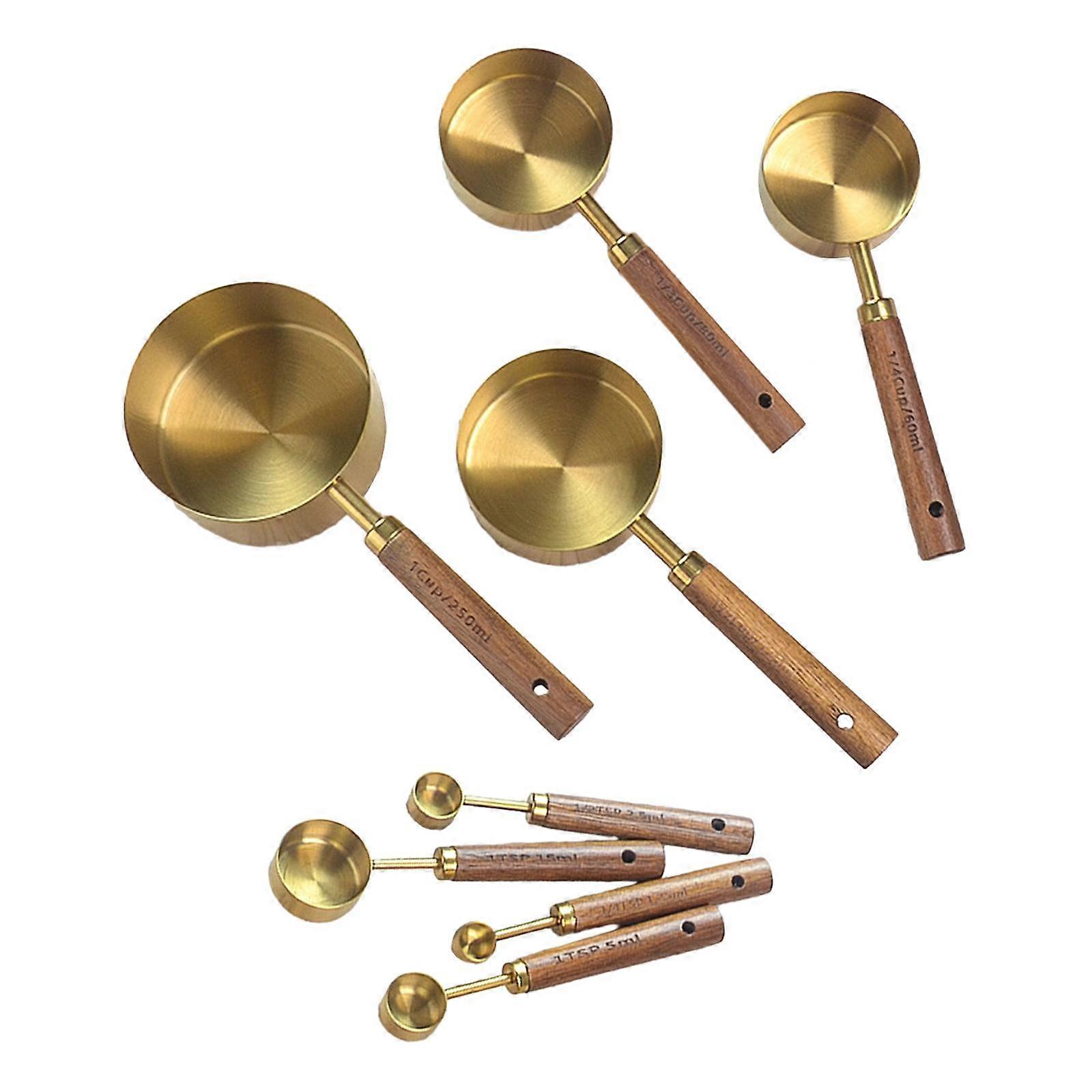 8 Pieces Measuring Cups and Spoons Set Stackable for Flour Cooking Baking