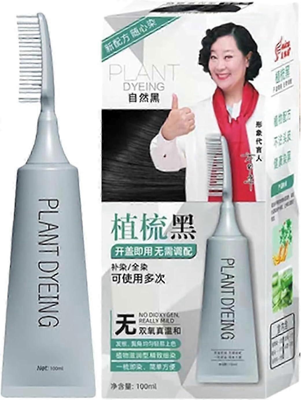 unique Plant-Based Comb Hair Dye, Plant Essence Hair Color Cream, Plant Extract Hair Dye Essence Dyeing Cream With Comb Gray Coverage