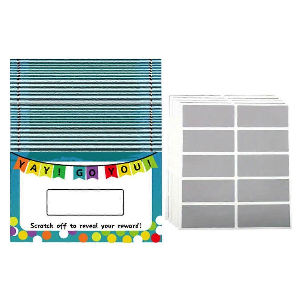 50sheets DIY Scratch Off Cards for Party Surprises Note Card Sets for Classroom Prizes Make Your Own Scratch Off Tickets for Kids Birthday and School