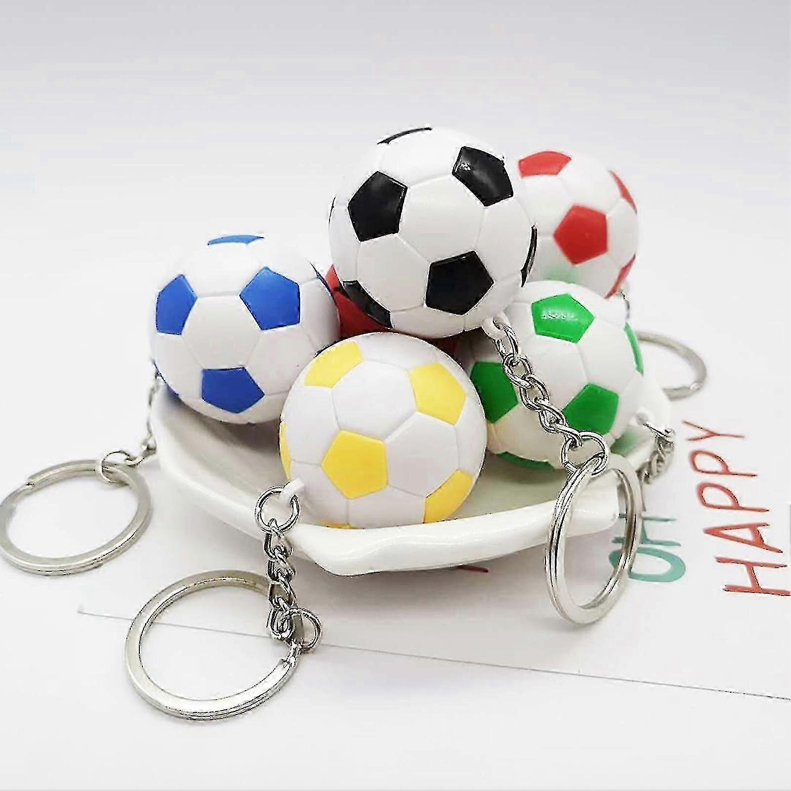 2 Pcs Key Ring Vibrant Color Water-proof Abs School Carnival Reward Soccer Keychain For Kids