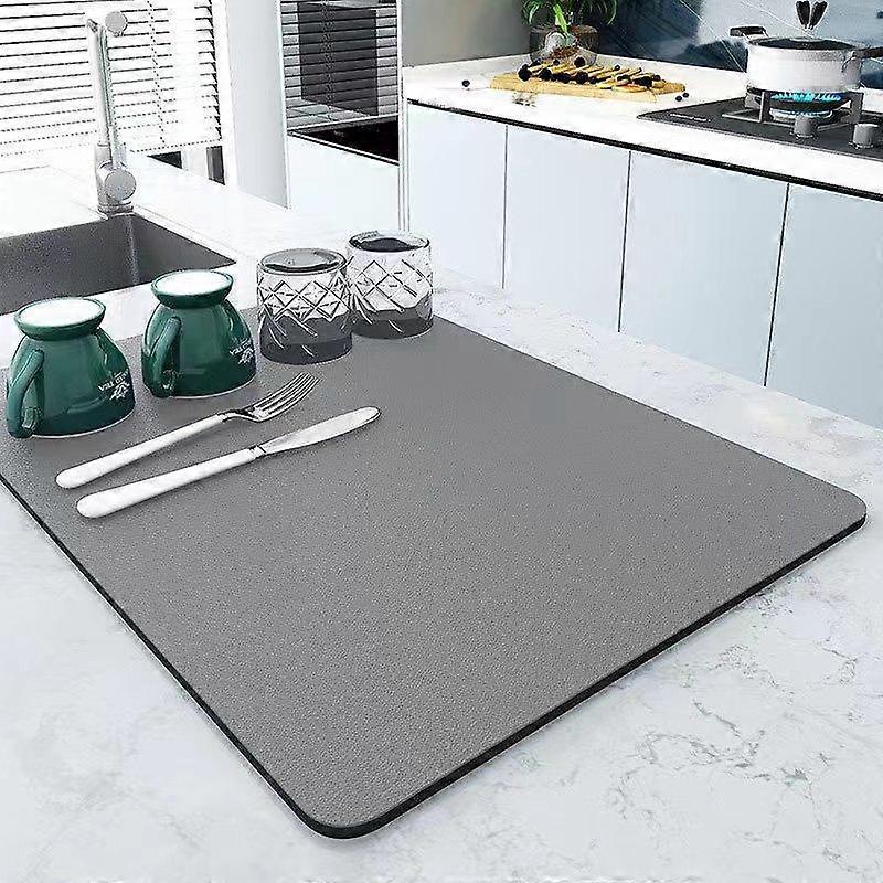 Solid Color Kitchen Coffee Bar Absorbent Non-slip Tableware Placemats Drain Mat Heat Resistant Counter Moisture-proof Table Drying Mat