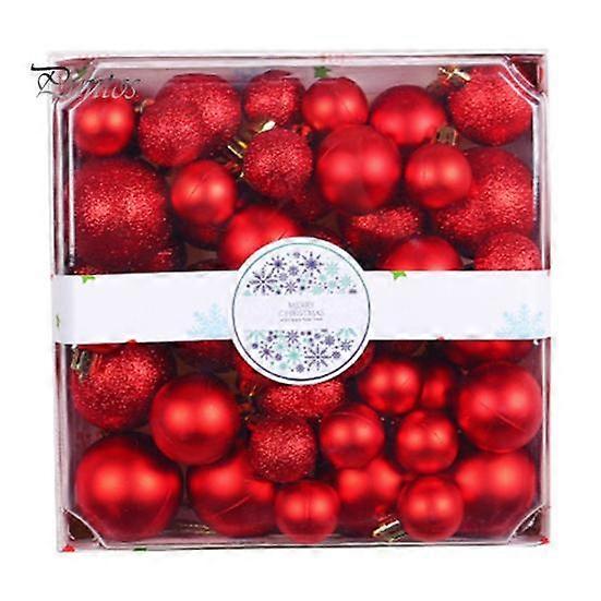 44Pcs 3/4/5CM Christmas Ball Unbreakable Eye-catching Colorful Xmas Tree Ball Pendant for Festive Party Decoration