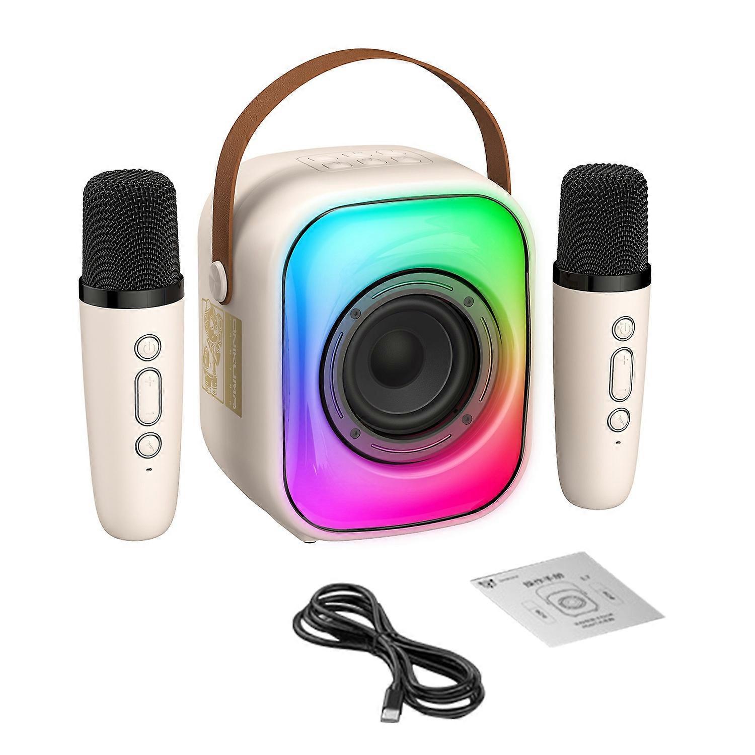 L7 BT Singing Speaker Kids and Adults Karaoke Machine with 2 Wireless Mics and LED Lights Portable S