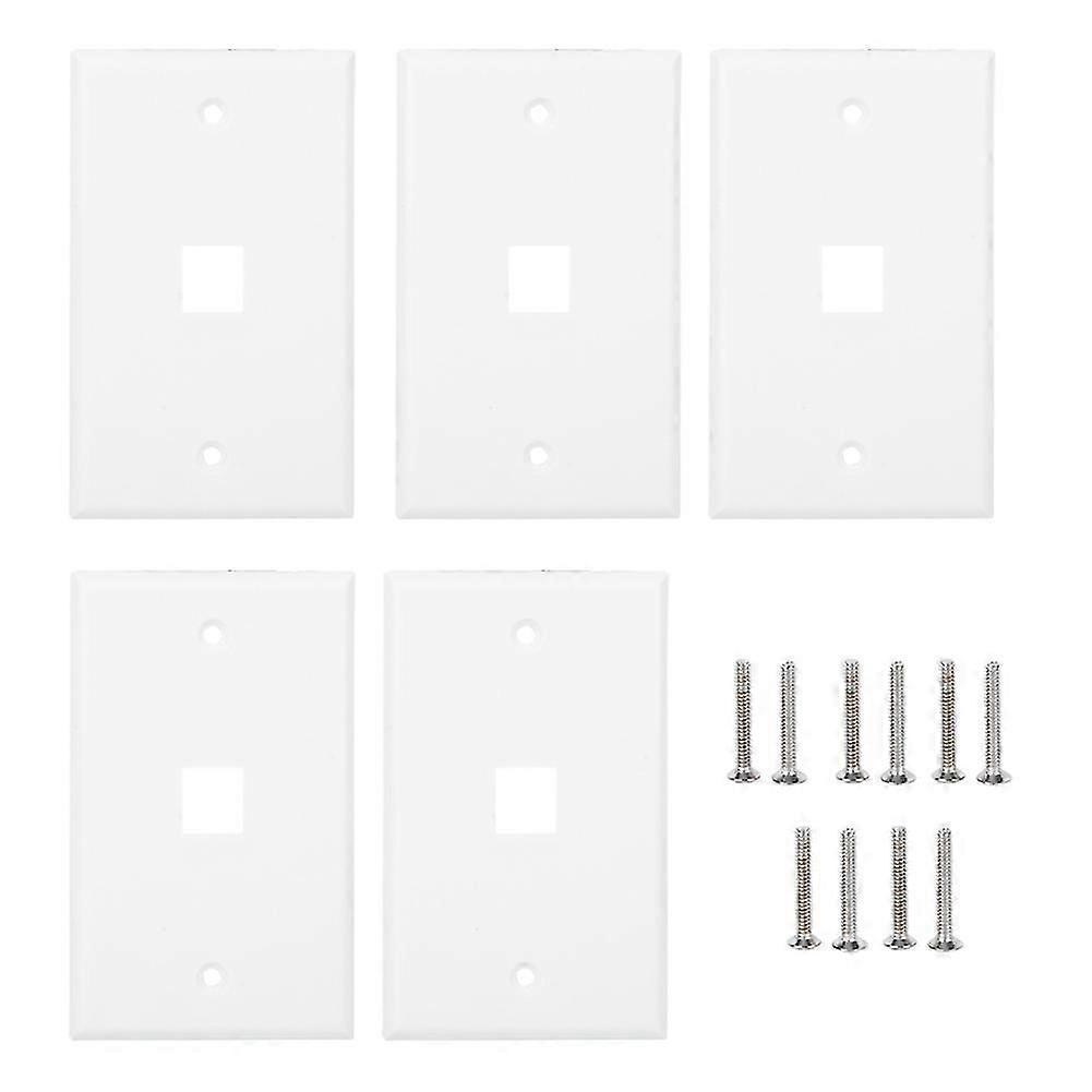 5Pcs Network Socket Panel 120 American Type Single Pot Wall Flat Face Plate RJ45 Faceplate
