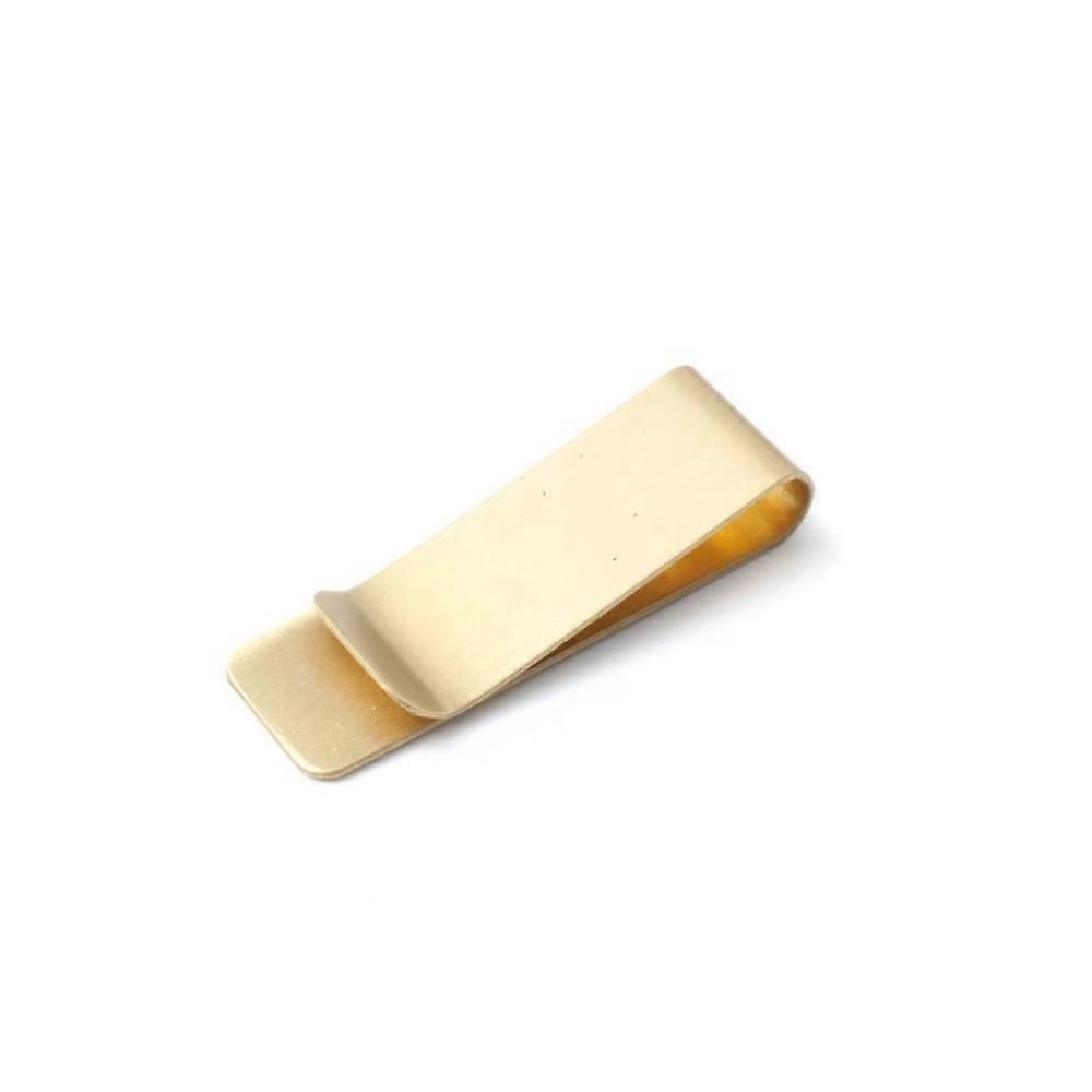 Minimalistisk lommebok Pengeklips i rustfritt stål, bærbar minilommebok for kvinner, klassisk enkel design utsøkt polering, fasjonabel lett å bære (gull)