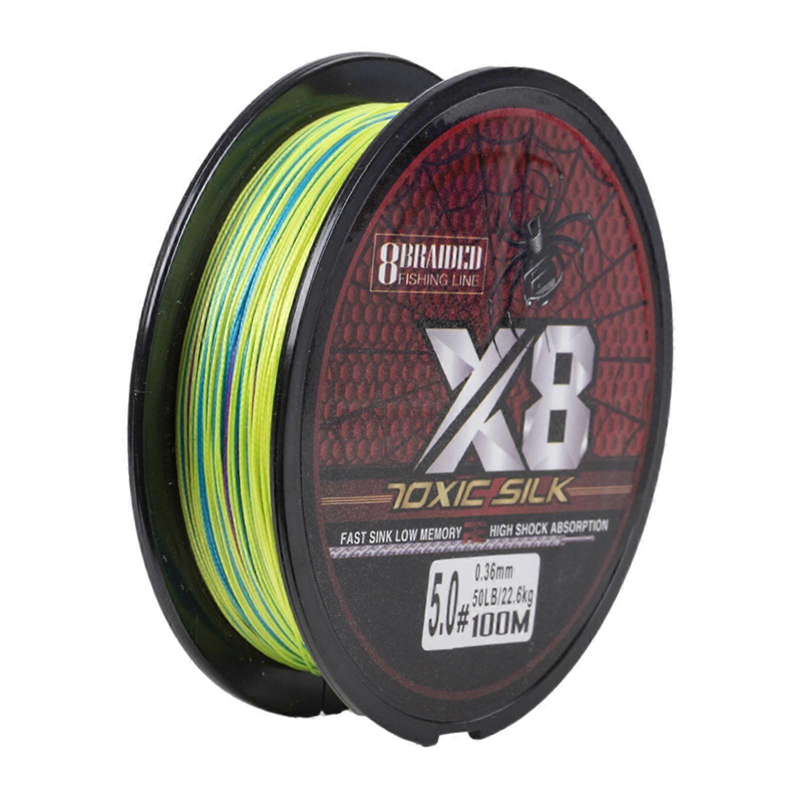 Flettet fiskesnøre bærbar for steinfiske grovfiske fluefiske