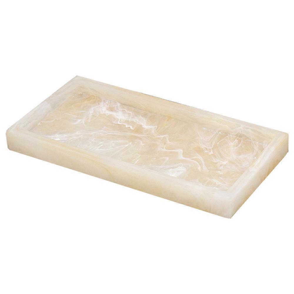 Marble Pattern Vanity Organizer, Marble Bathroom Vanity Tray for Cosmetics Storage (Rectangle)