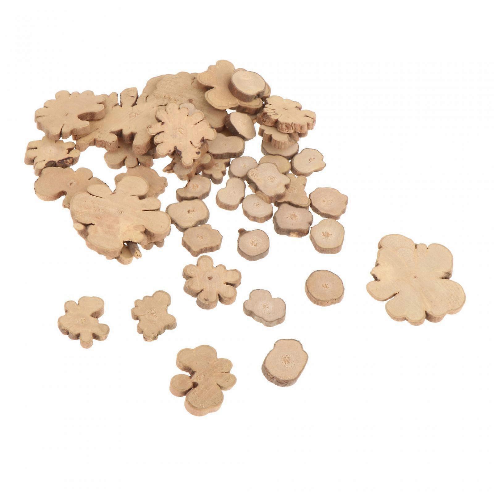 50x未完成の木片ウッドコースター、絵画、クラフトDIYプロジェクト用