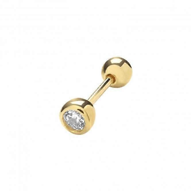 9ct Yellow Gold Zirconia Cartilage 6mm Post Stud ES1912