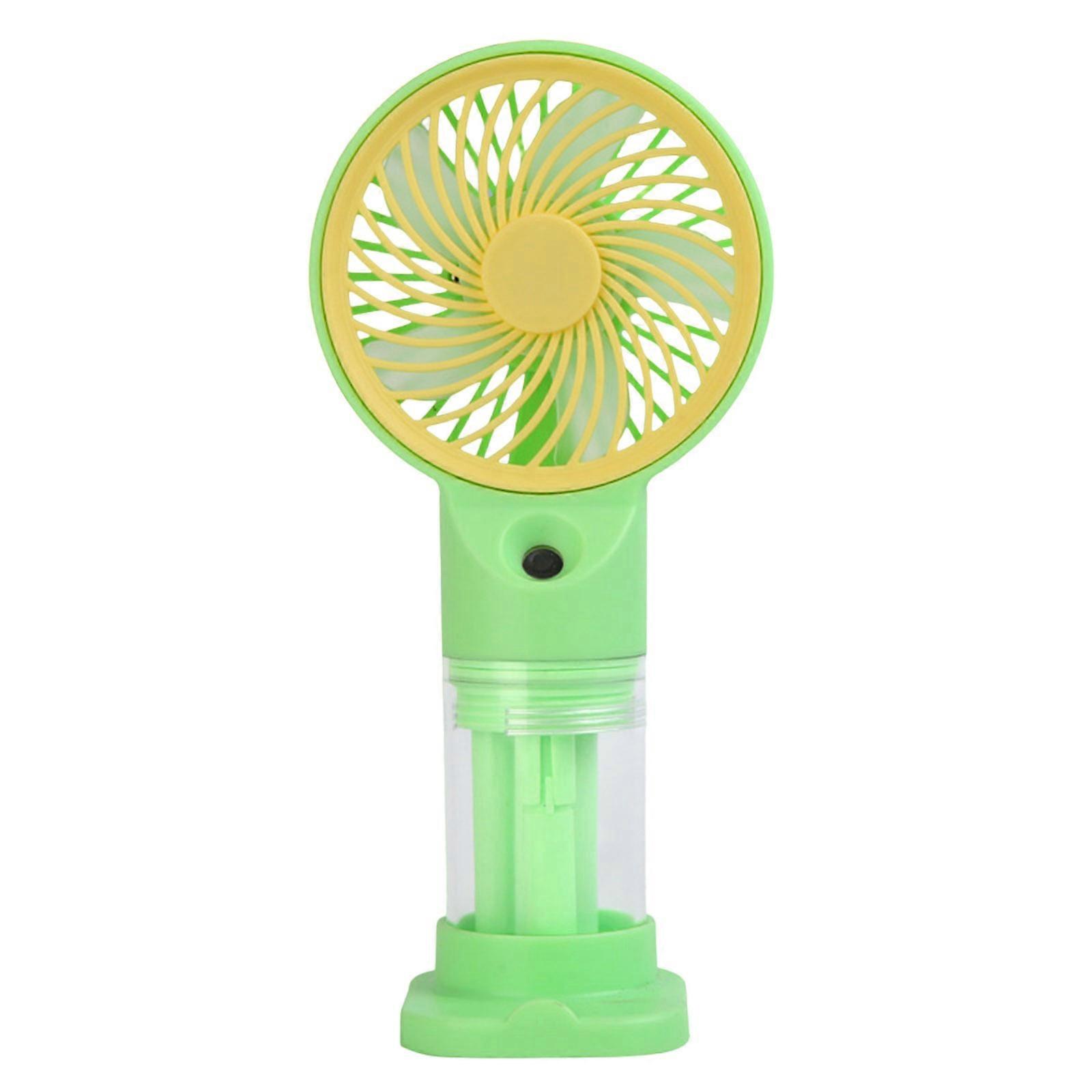 Portable Handheld Cooling Fan Quiet Operation Office Desk Fan Adjustable Speeds USB Rechargeable Cooling Fan for Home Yellow Green