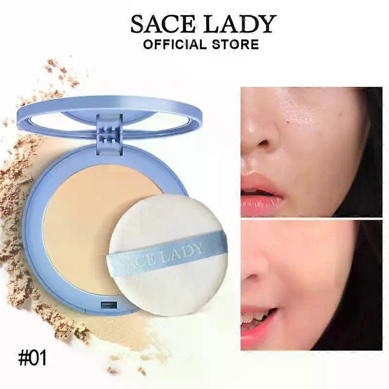 SACE LADY Face Setting Powder Full Coverage Cushion Pressed Powder Long Lasting Waterproof Concealer Makeup Cosmetics Make Up