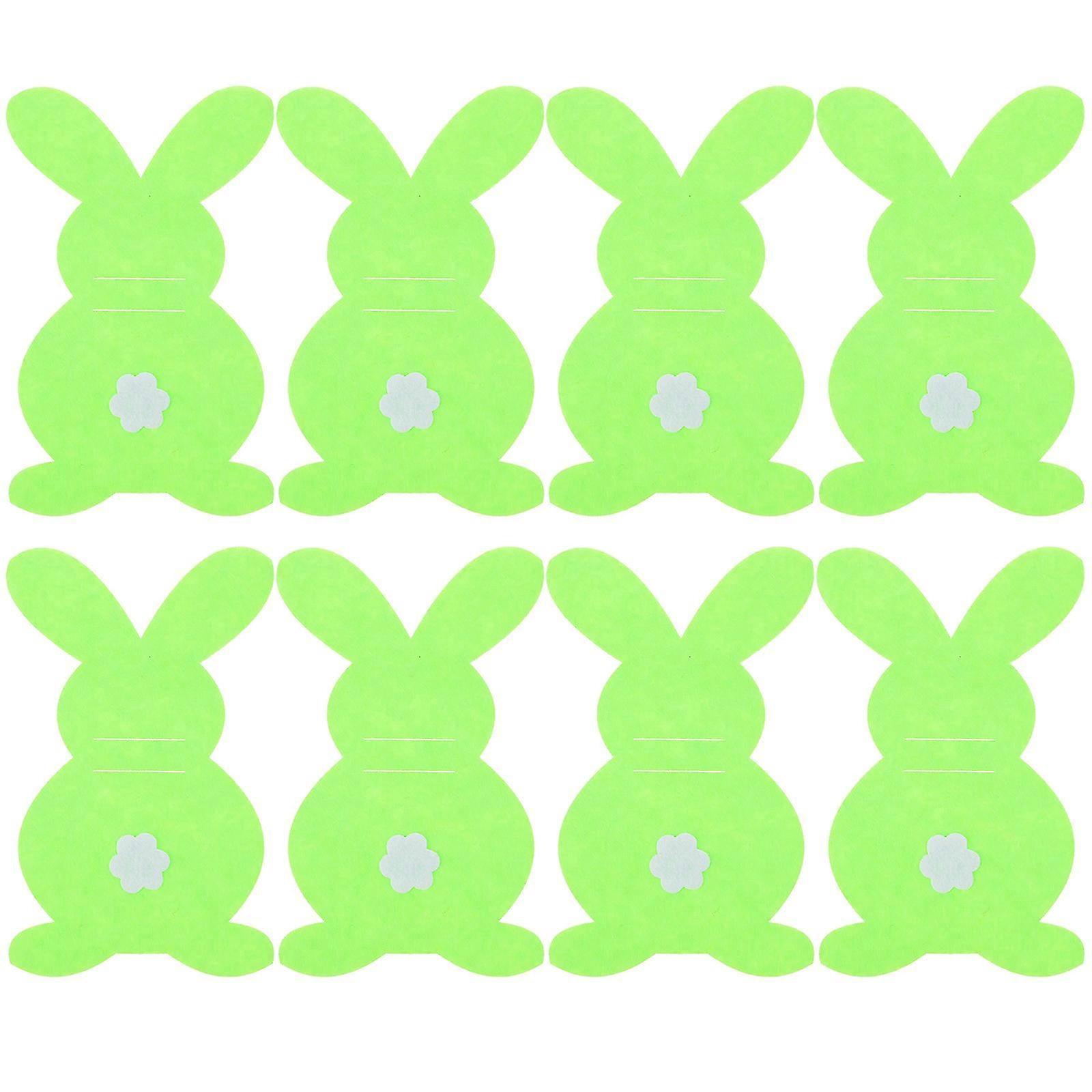 8pcs Silverware Sleeve Easter Party Silverware Bag Cutlery Holder Flatware Rabbit Shaped Pocket