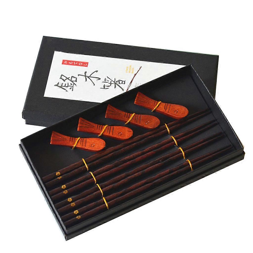 1 Set Wooden Chopsticks Gift Box Set Chopstick Gift Box Chopstick and Chopstick Rest Combination Chopstick Rest Gift Set