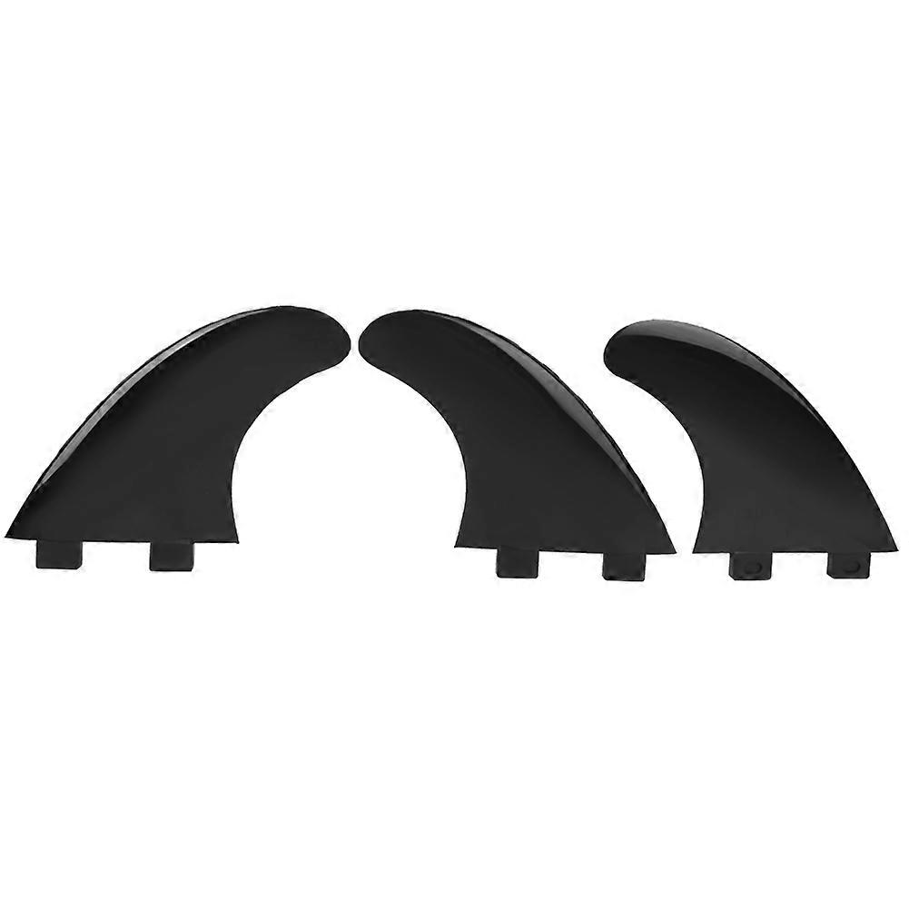3Pcs Nylon Fins Set Right Middle Left for Surfboard Paddle Board Accessories Black