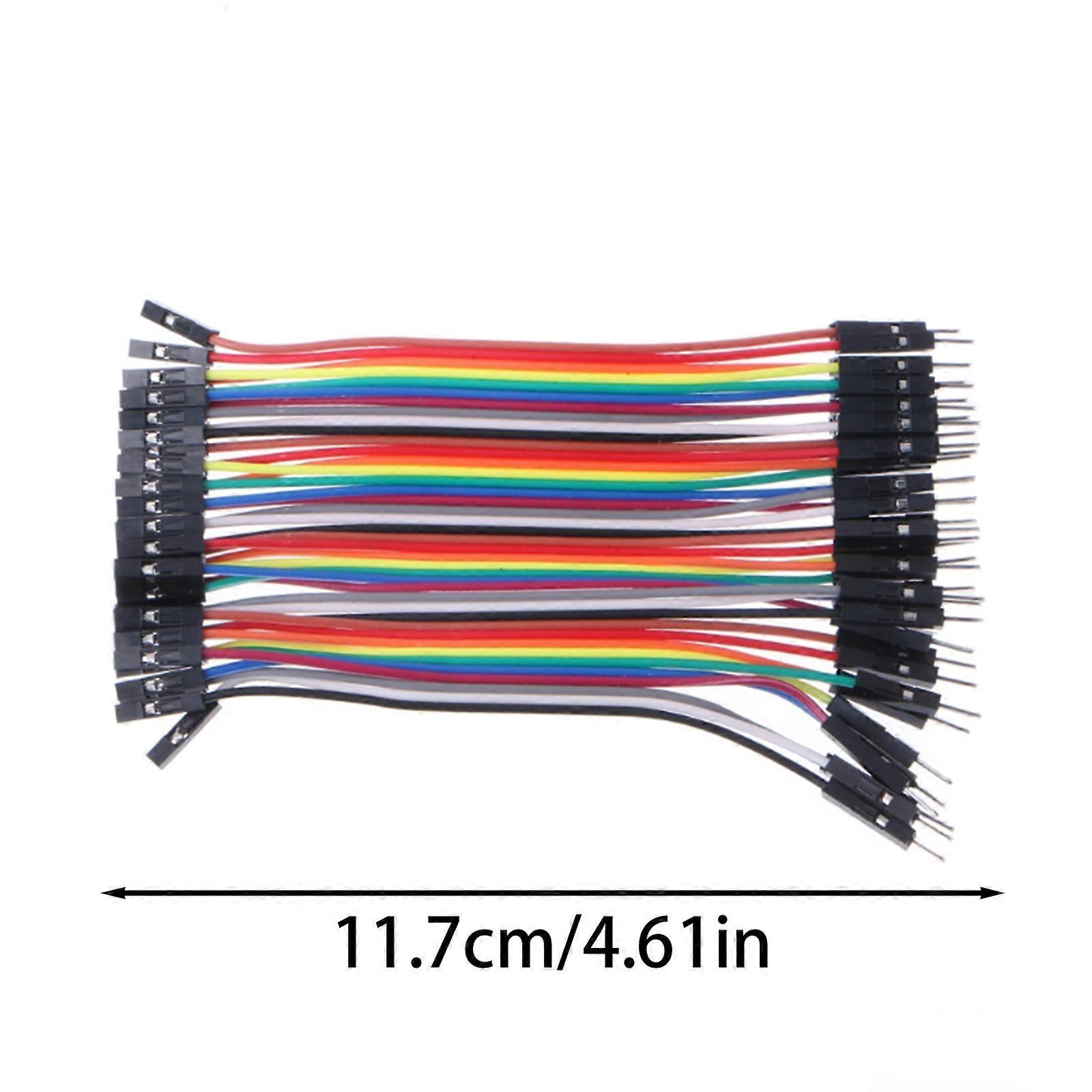 40 pezzi cavi M-F / M-M / F-F Jumper Breadboard Wire Nastro GPIO colorato per kit fai-da-te 30 cm B