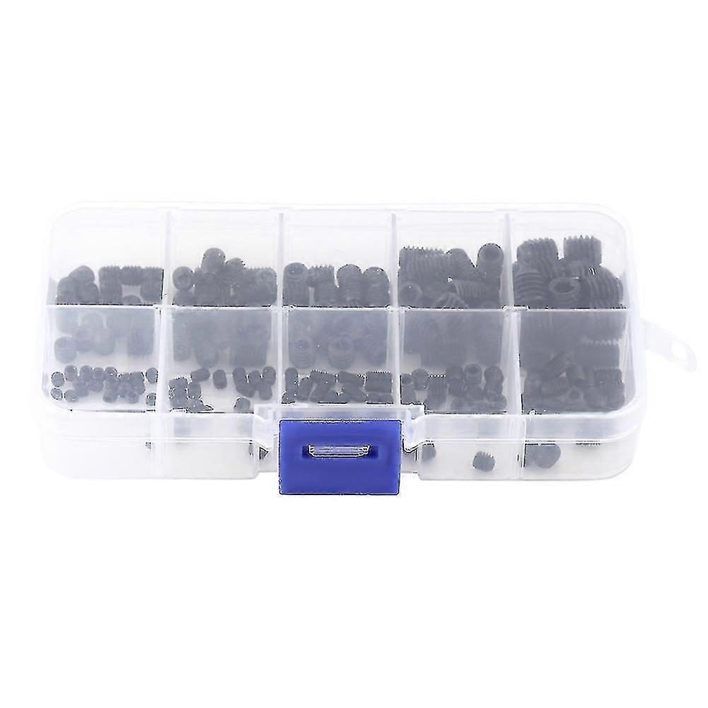 Hex Socket Head Grub Set Screw Cup Point Assortment Kit - 200pcs