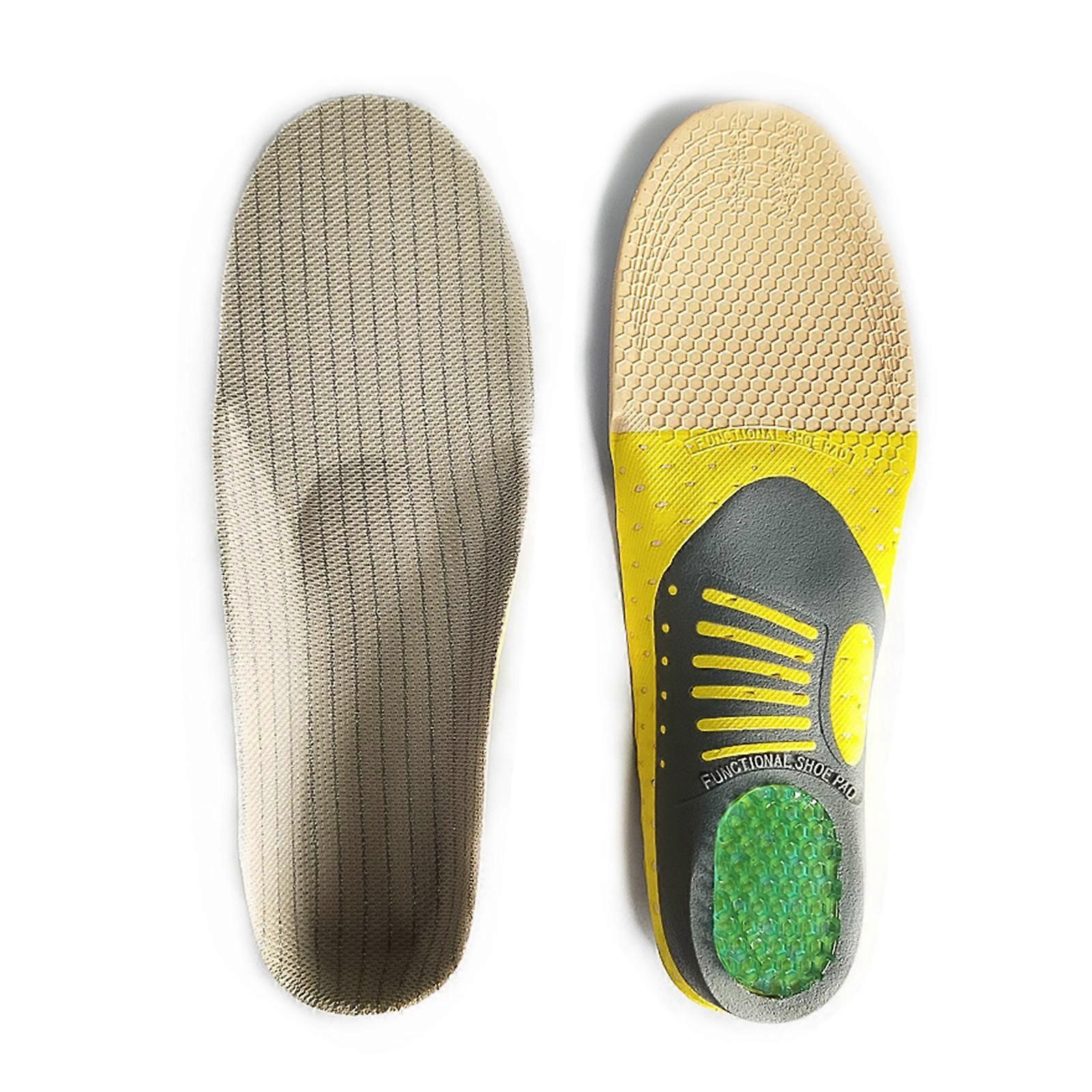 Orthotic Insoles Shoe Inserts with High Arch Support for Plantar Fasciitis Flat Feet Heel Pains Relief & Shock Absorbing  Gray L