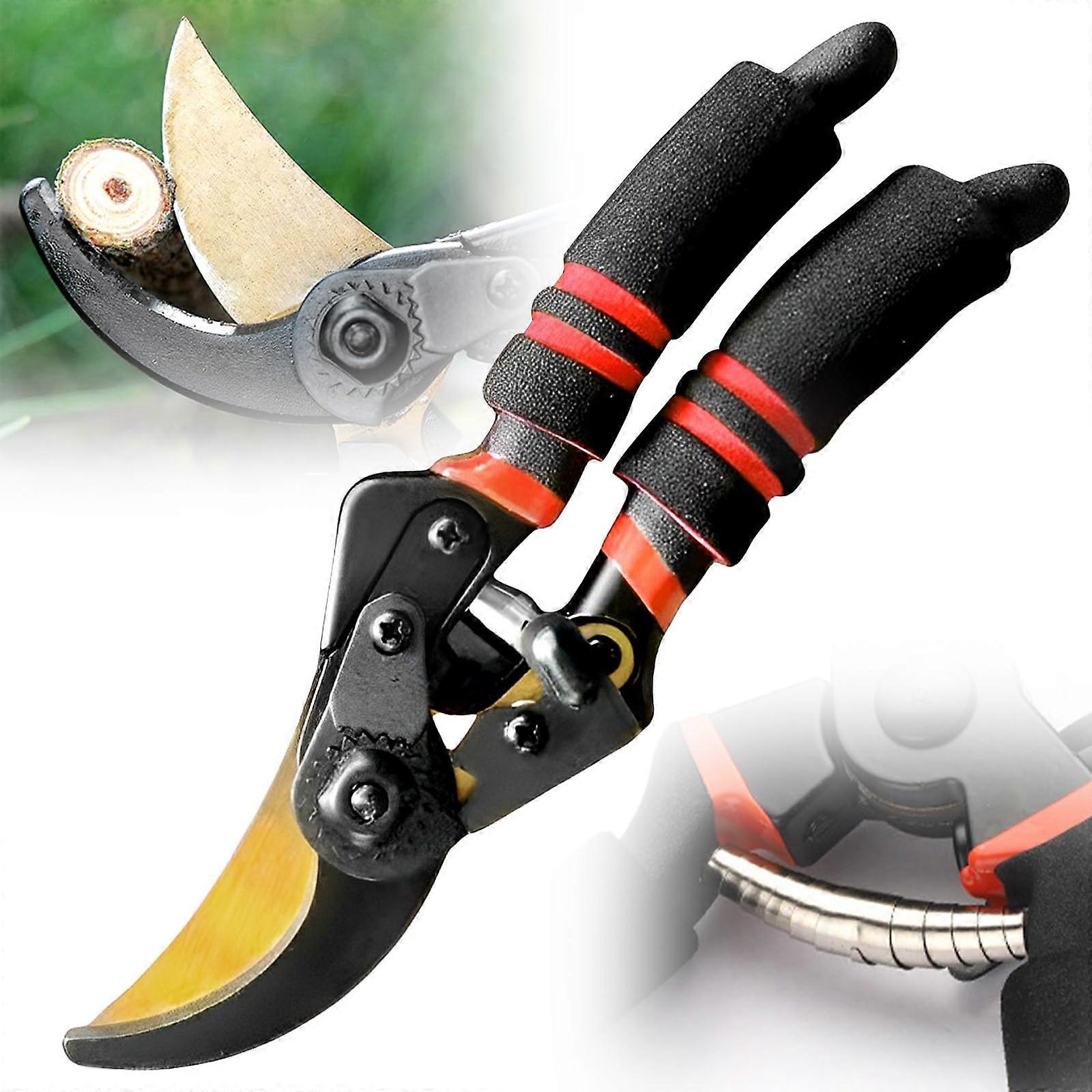 Professional Pruning Shears Gardening Clippers with Ergonomic Handle, Stainless Steel Blades, and Safe Locking Mechanism