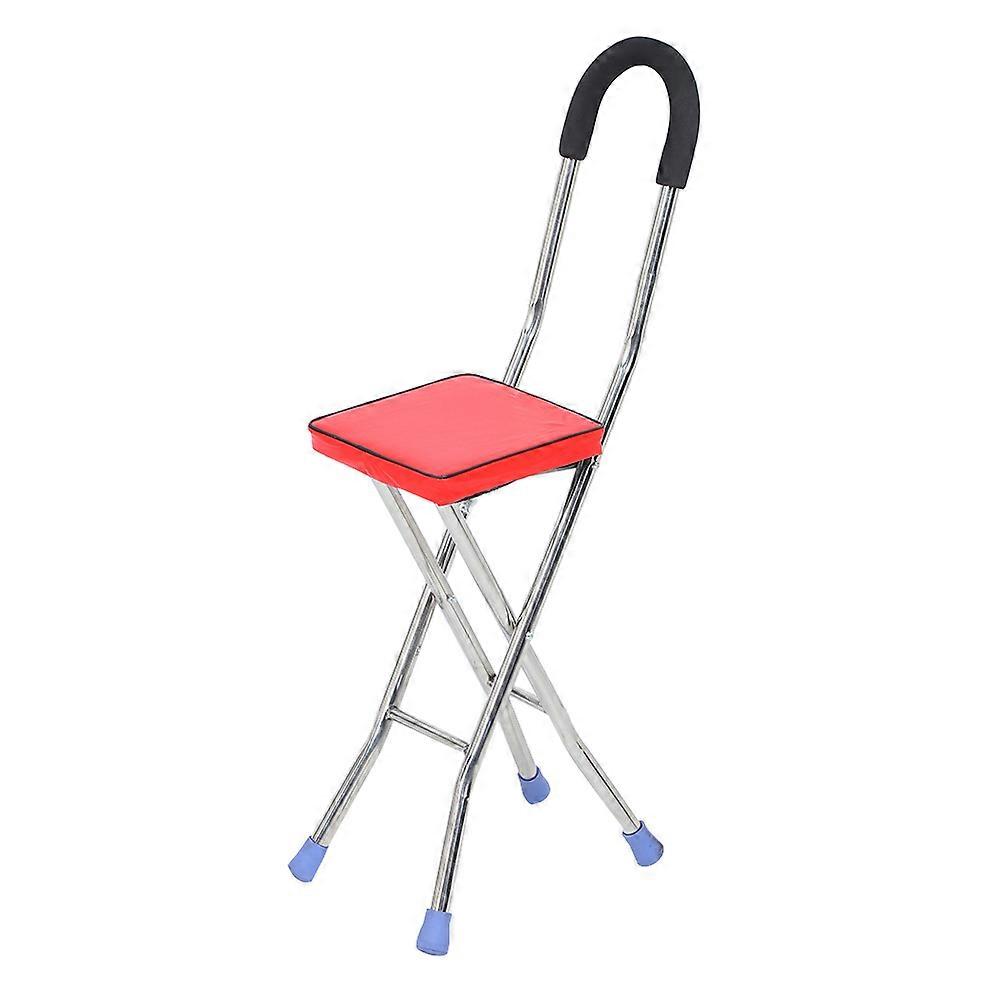 Tabouret pliant en acier inoxydable, canne de marche à quatre pieds