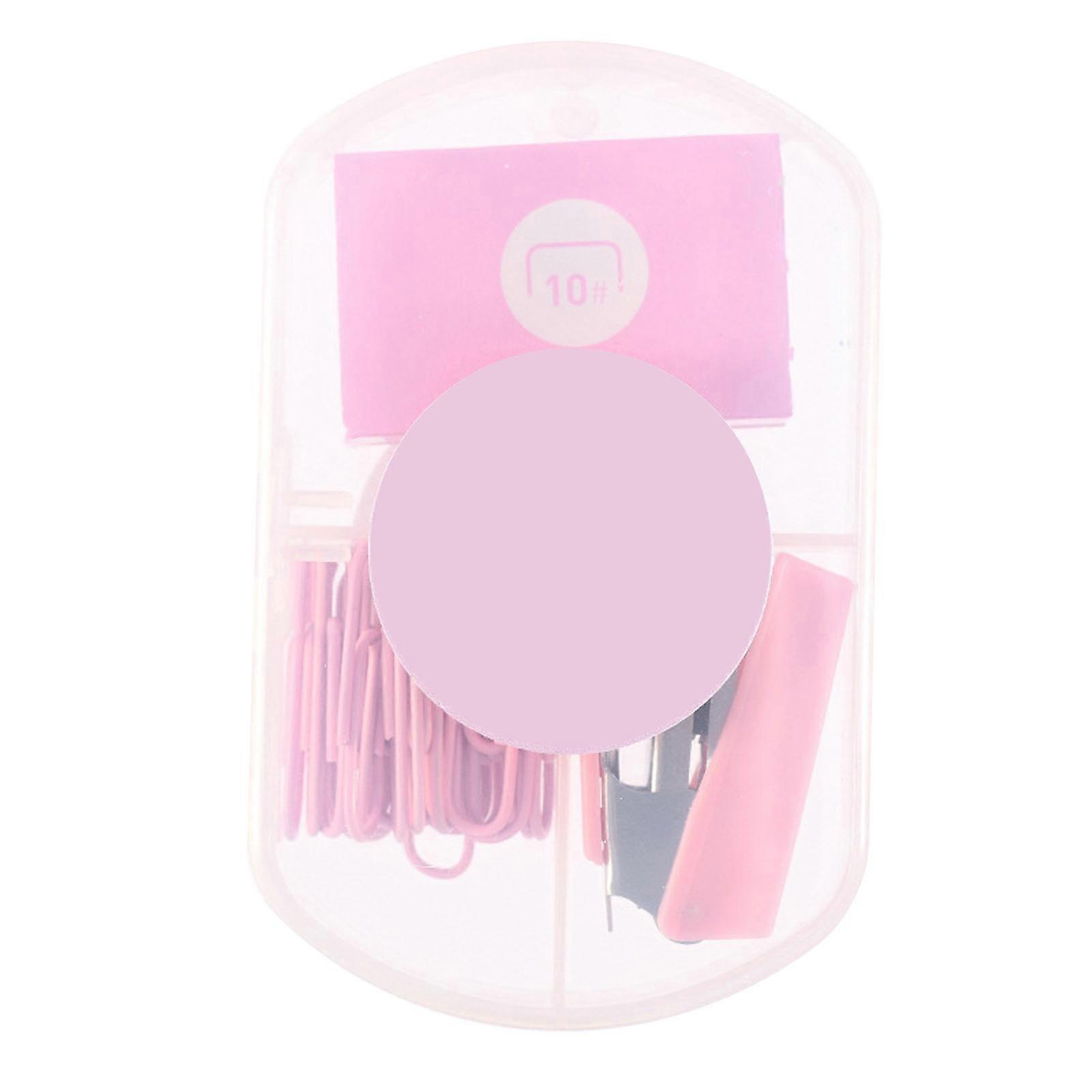Mini Stapler Effort Saving Portable Small Cute Stapler with Staple and Paper Clip for Office School Sakura Pink
