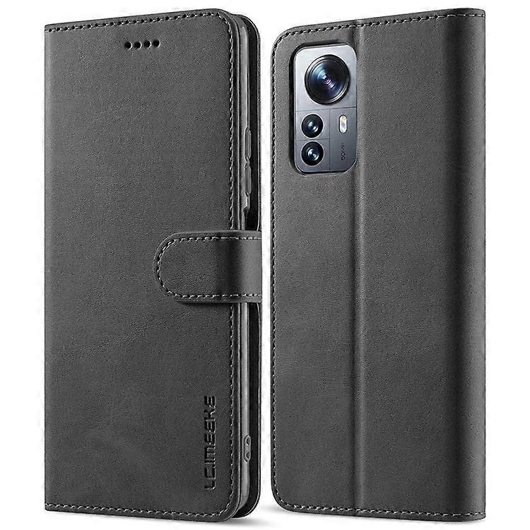LC.IMEEKE Compatible For Xiaomi 12/12X/12S 5G Textured Wallet PU Leather Flip Folio Stand Case Mobile Phone Case Cover