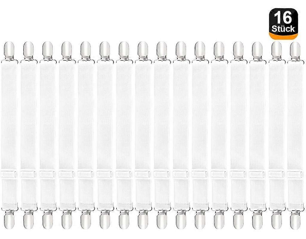3 sets of extended white-adjustable sofa sheet holders (12pcs)
