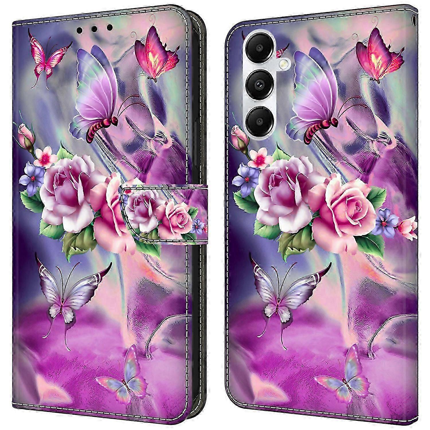For Samsung Galaxy A55 5g Magnetic Case 3d Pattern Printing Card Holder Phone Cover