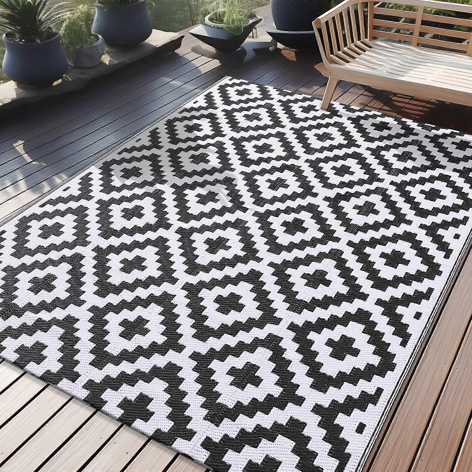 Olmly waterproof open carpet 5x8 ft, for camp, RV mat exterior, indoor porch, deck, picnic