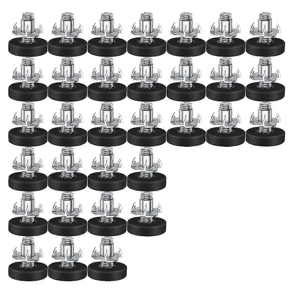 M6 Adjustable Furniture Levelers for Chairs, Tables, Cabinets - 32 Pcs
