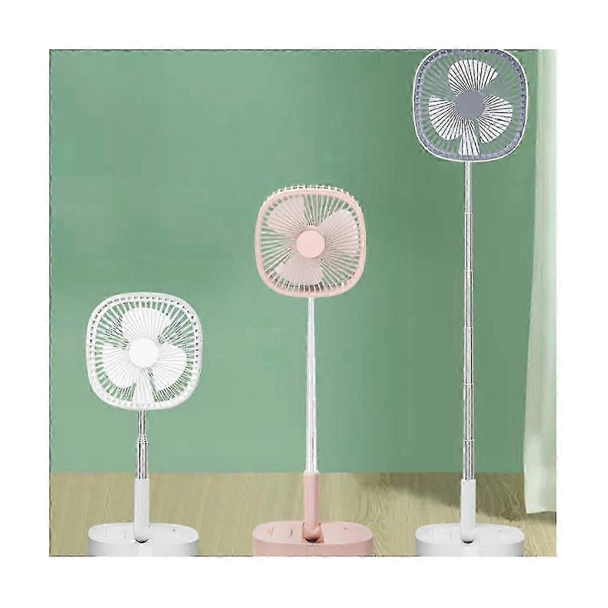 Portable Pedestal Fan - Foldaway Standing Fan Foldable Desk Fan, Remote Control Telescopic 4 Speed
