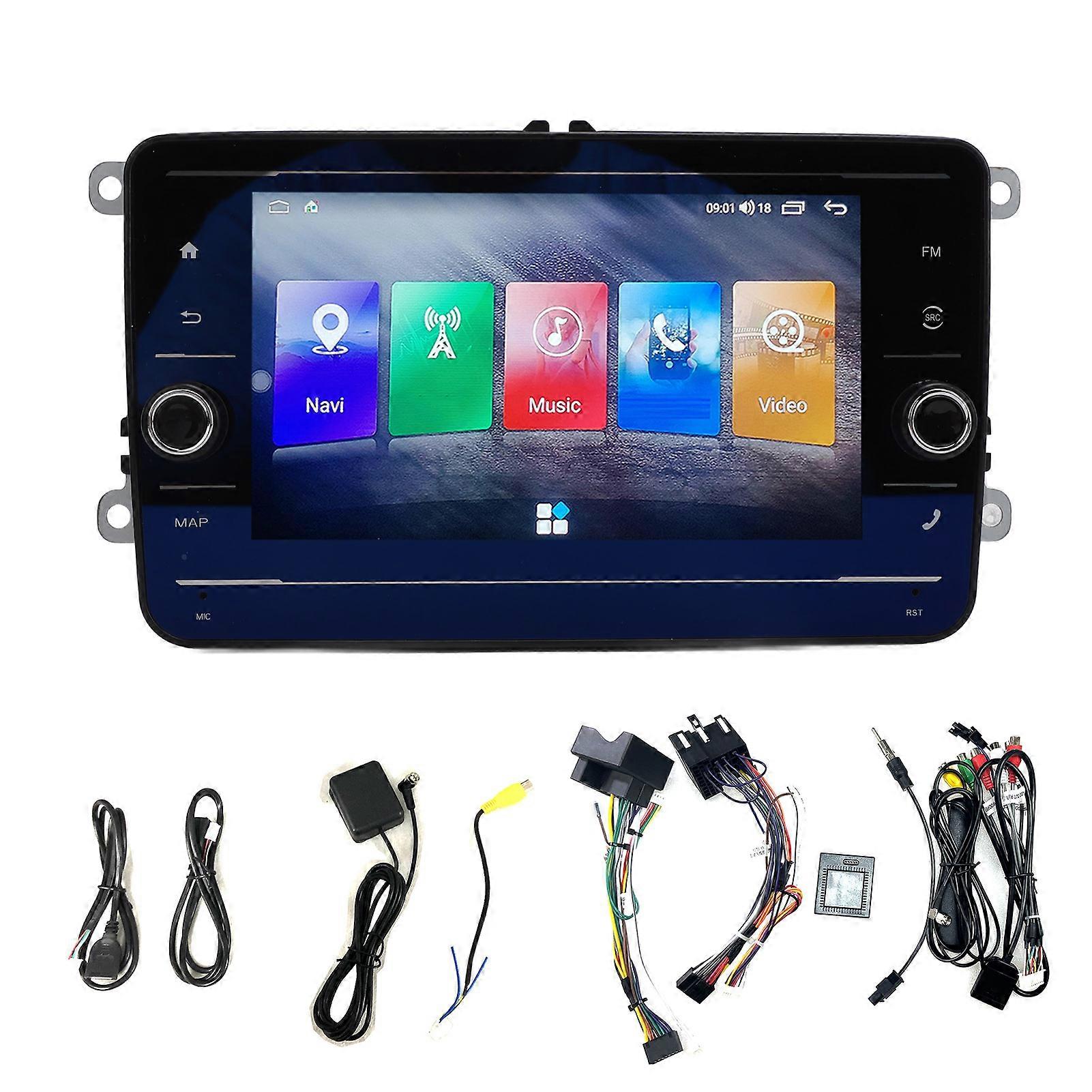 Car Stereo 7 Inch 2K HD Touch Screen Bluetooth GPS Navigation Wireless Carplay Replacement for Seat Alhambra Altea XL Leon II 07