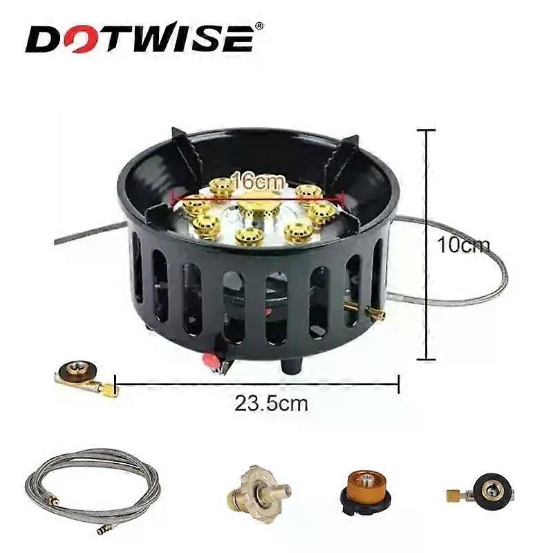 21000W Camping Stove 9 Core High-Power Strong Fire Tourist Gas Burner Portable Windproof Electronic Ignition Camping Equipment