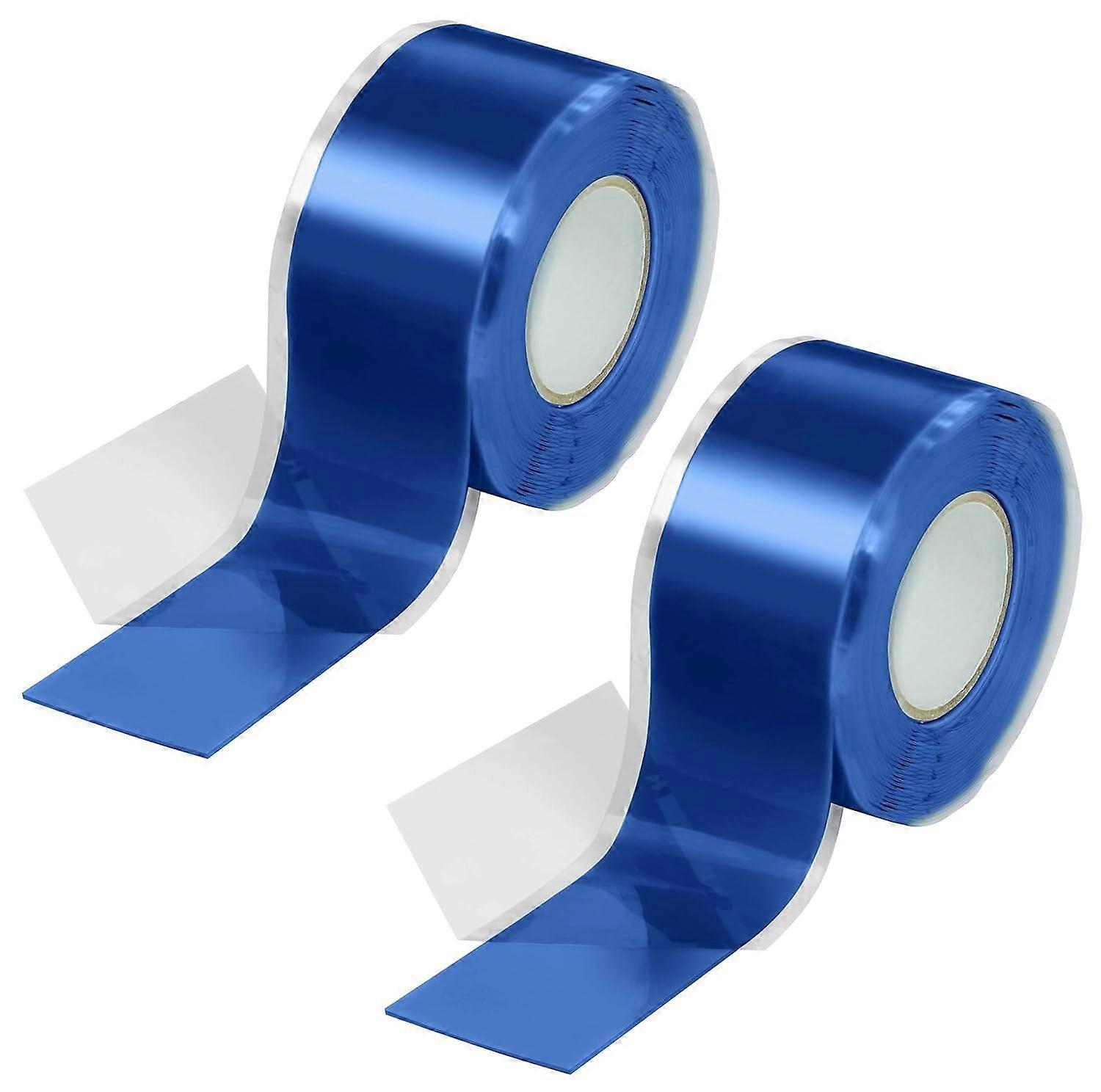 2x 3m self-fusing silicone tape (self-amalgamating, self-vulcanizing), insulating tape and sealing tape (water, air), 25 mm wide, blue