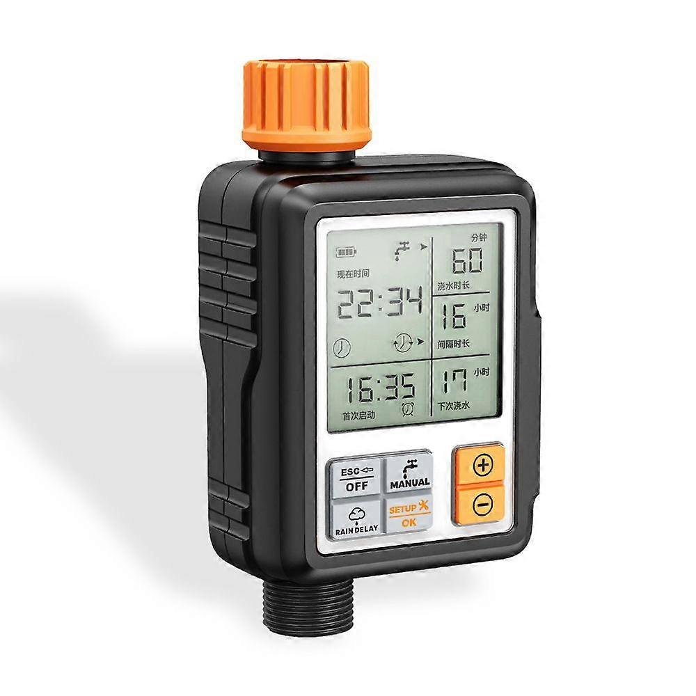 Garden Automatic Watering Timer, Outdoor Watering Programmer, Large LCD Display Watering Timer (Black)