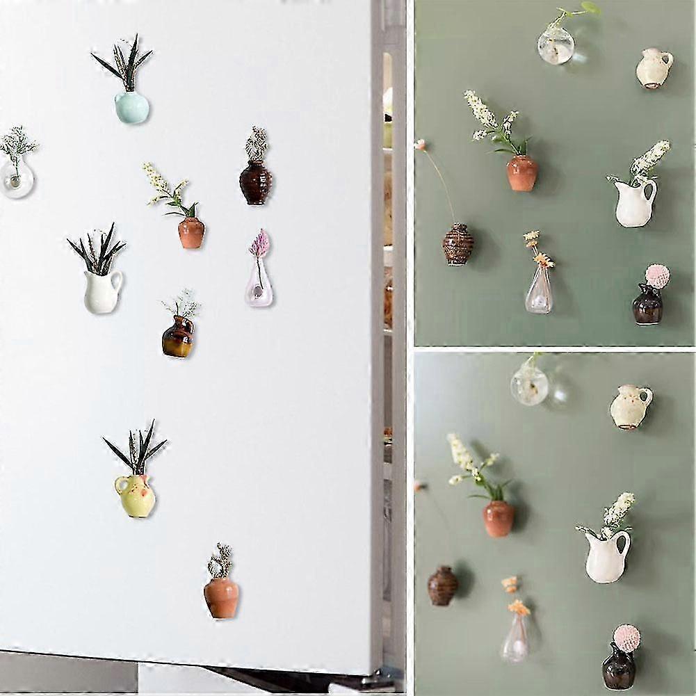 DIY Mini Ceramic Porcelain Vase with Refrigerator Magnet Attachment