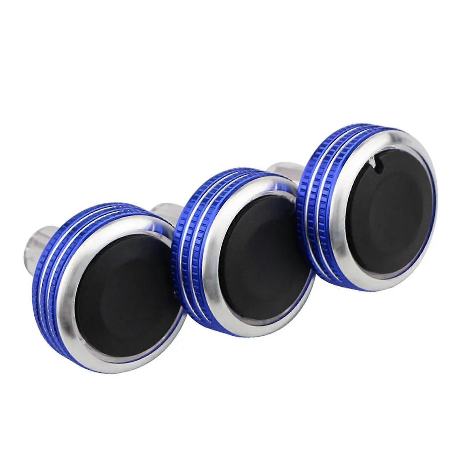 Compatible for Honda Old Fit 20022010 A/C Air Conditioning Knob Switch Knob Aluminum Alloy 3Pcs Heat Control Knobs(Blue)