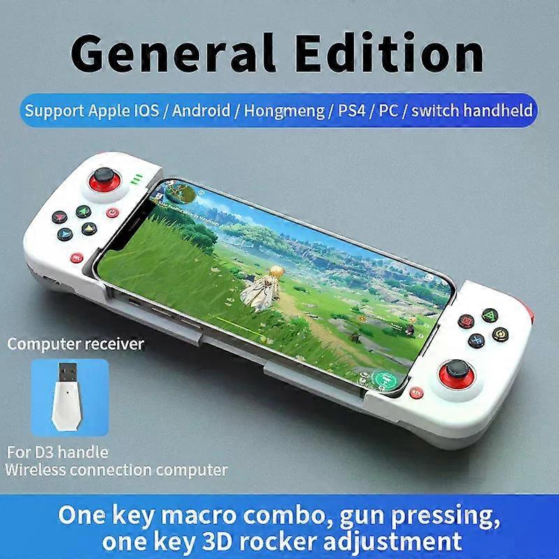 D8 USB Telescopic Wireless Gamepad Game Controller Handle Retractable Joystick compatible for Android IOS PS3 compatible for ps4 compatible for Switc