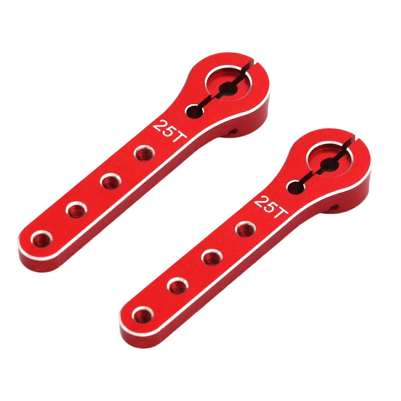 2pcs 25T Metal Servo Horns Upgrades Metal Servo Arm Extensions  Model Car Accessories Upgrades for Futaba  Wltoys  Red