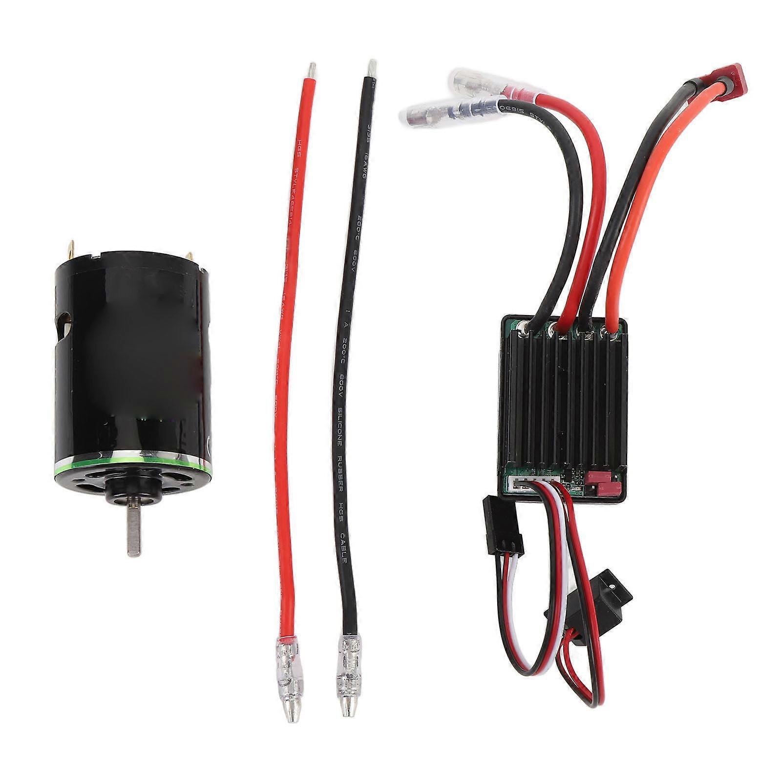 RC Brushed Motor ESC Set 540 Brushed Motor Water Resistant 320A ESC 5V 2A BEC Forward Backward Speed Control for 1/10 RC Crawler Car High Torsion 45T