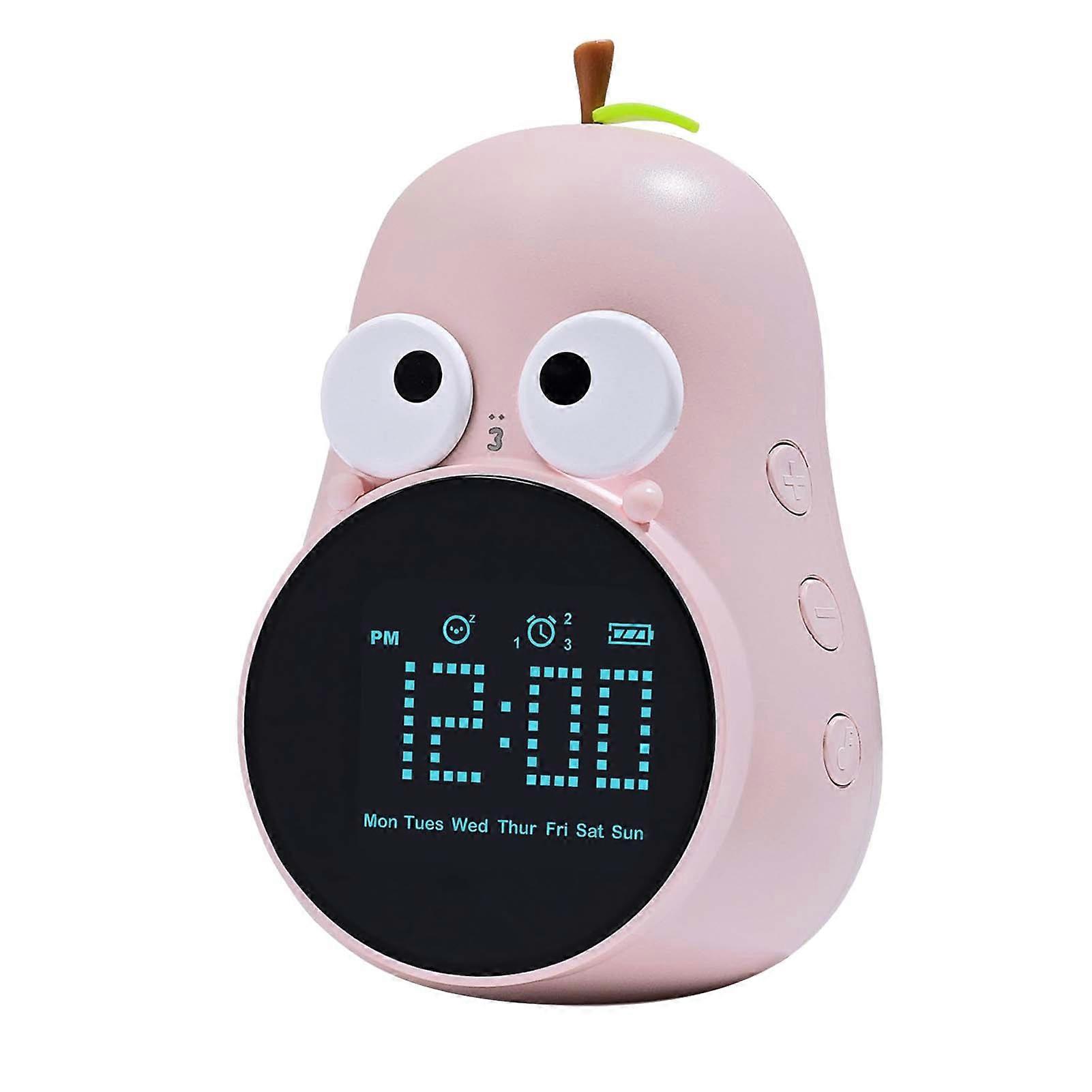 Pear Wake Up Cute Cartoon Children Kids Learning Alarm Clock English Regular Version Rechargeable