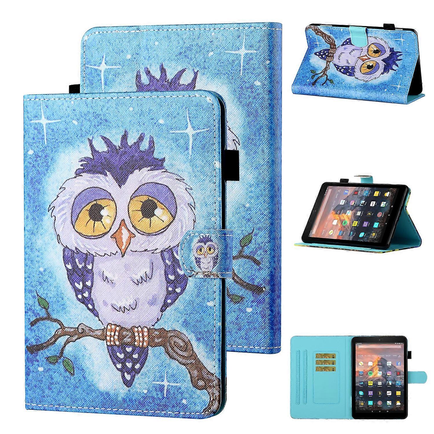 For Amazon Kindle Paperwhite 4 / 3 / 2 / 1 Coloured Drawing Stitching Horizontal Flip Leather Case with Holder & Card Slot & Sleep / Wake-up Function