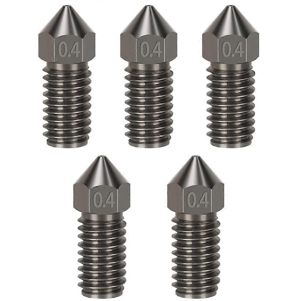 5PCS Stainless Steel 3D Printer Nozzle 0.4MM, Clone Hardened Nozzles Compatible with AnkerMake