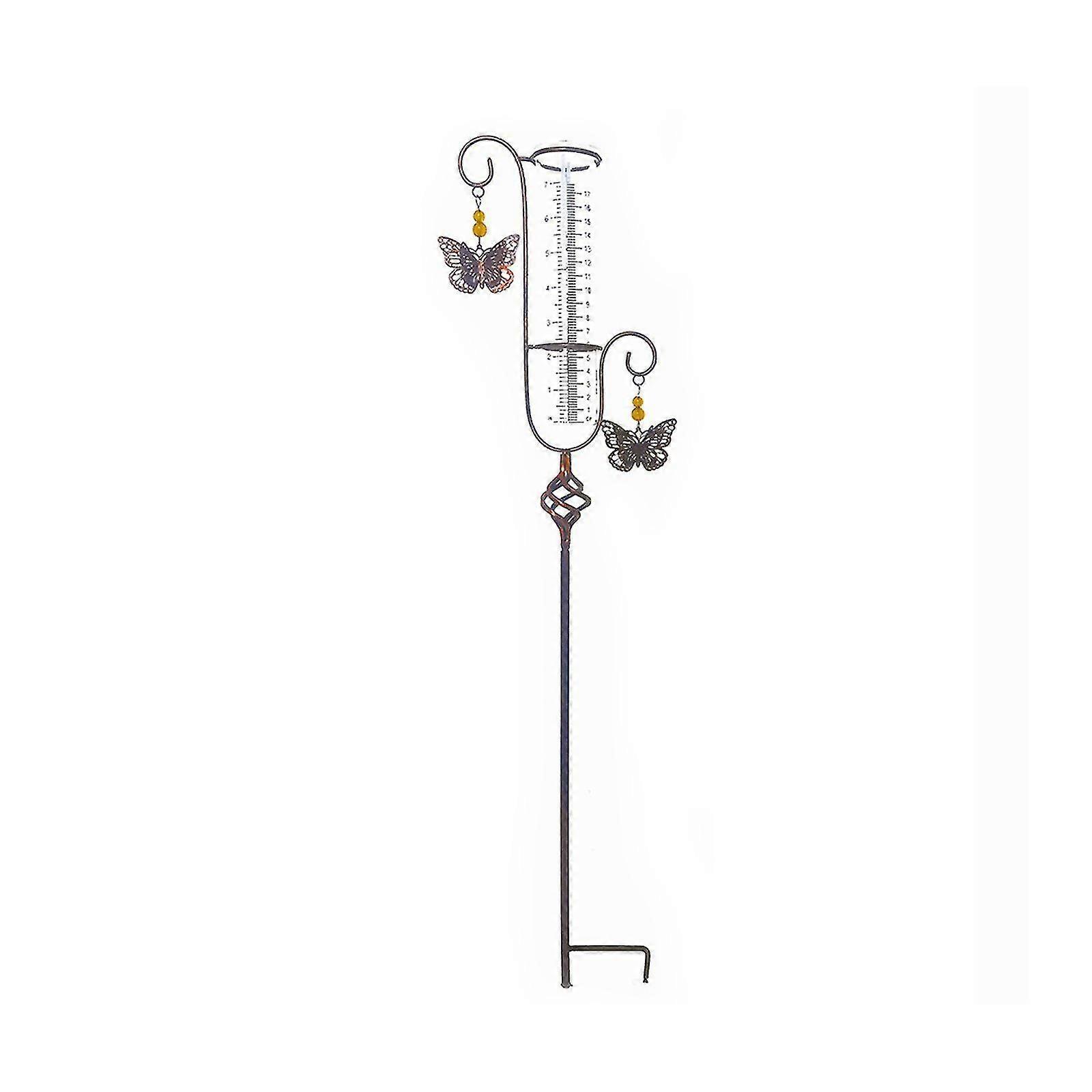 Outdoor Rain Gauge With Stake For Garden, Lawn & Flower - Easy-to-read, Rust-proof Design