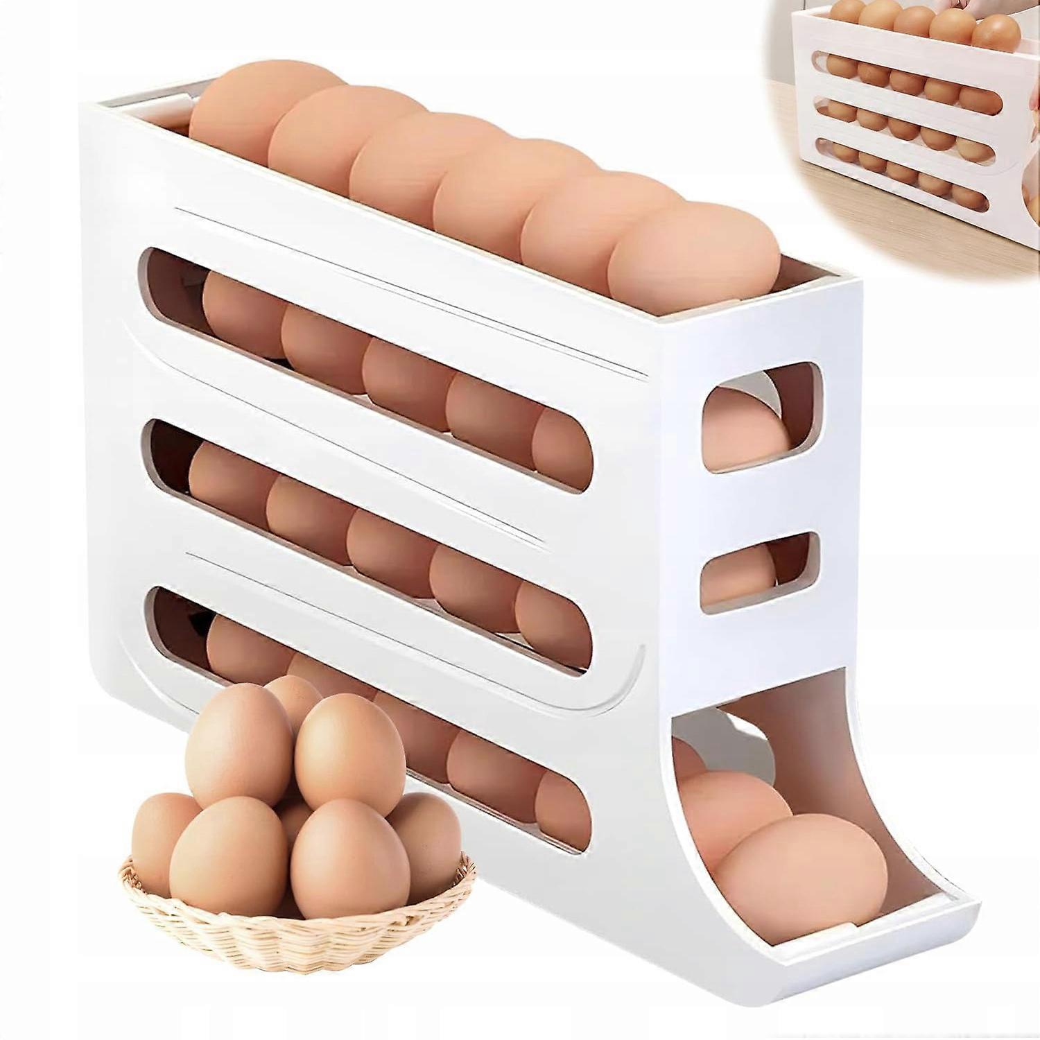 Egg Storage Box In The Fridge Automatically Rolling Container